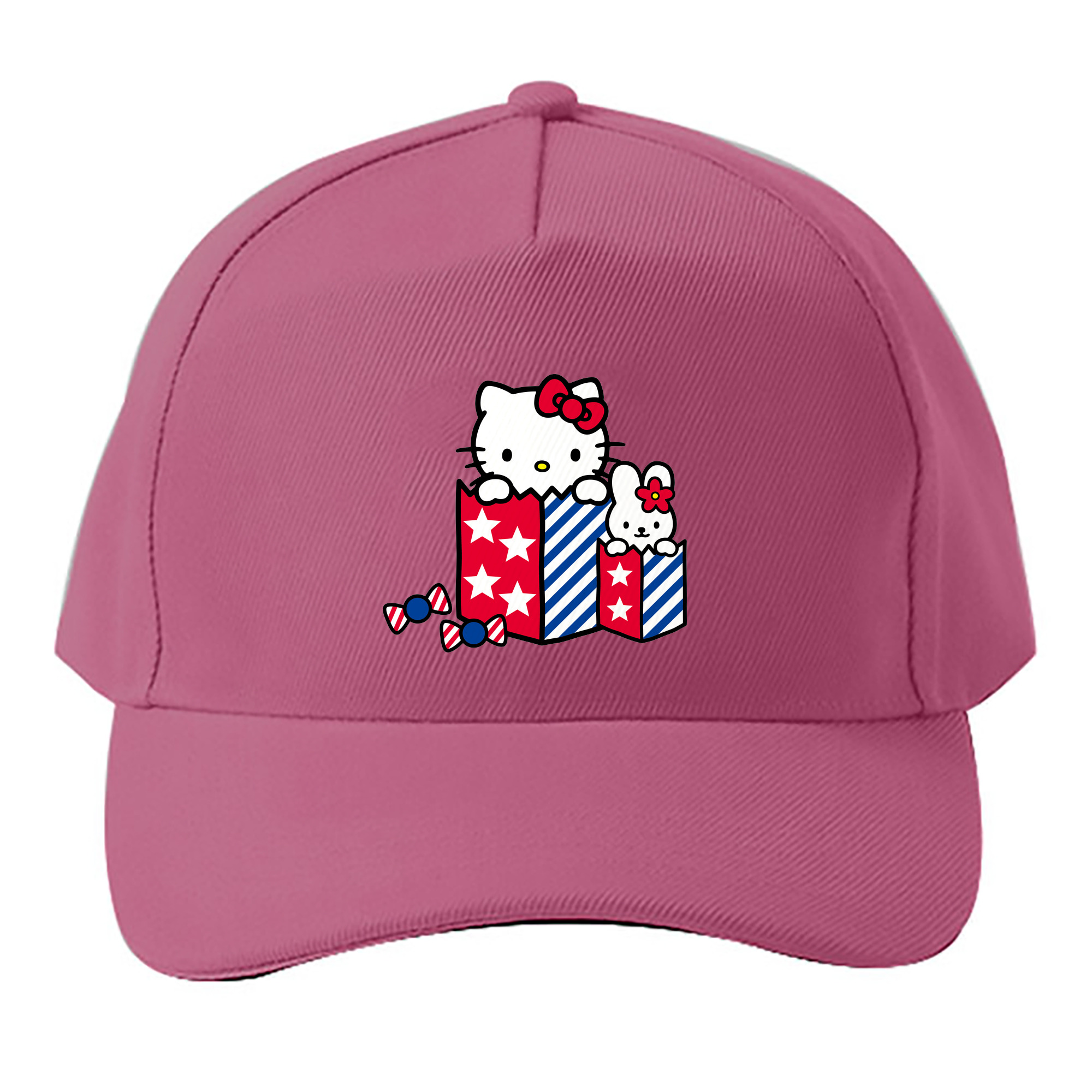 （画像用） Hello Kitty ハローキティ ベースボールキャップ 綿100％ 男女兼用 帽子 スポーツ